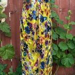 Anthropologie NWT  Floral Silky Tie-Front Strapless Yellow Maxi Dress Size XL Photo 0