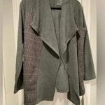 L.L. Bean Gray Flowy Open Hooded Cardigan Argyle Side Panels Pockets Size Small Photo 0