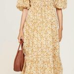 Significant Other Adele Floral Puff Sleeve Maxi Dress Size 8 Yellow Photo 0