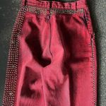 Vtg 80s Red/Black Acid Wash Jeans Womens High Waisted Embellished 7/8 USA NFR Red Photo 7