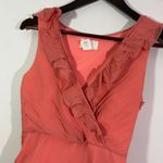 J.Crew  Silk Coral Ruffle Wrap Dress Sleeveless Summer Cocktail Party Womens 0 Photo 2