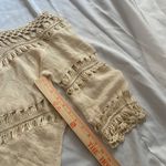 Elegant Cream Lace Trim Women's beach top hippie boho shirt White Photo 3