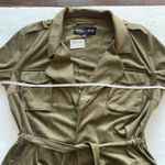Kendall + Kylie  Military Faux Suede Belted light weight jacket Army green XS Photo 5