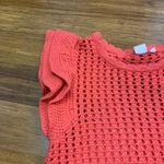 Gap  Coral Crochet Knit Flutter Sleeve Top Women's Size XS Sweater Pointelle Photo 1