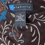 Relativity  Y2K Brown Paisley Floral Corduroy Midi Skirt Size 10 Photo 3
