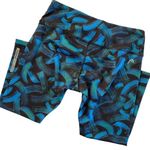 Head Paint Brush Swipe Cropped Workout Leggings Blue Black Size Small Activewear Photo 3