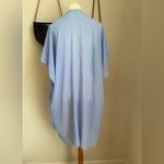 Jessica McClintock  Blue Beaded Cover Up Sheer Kimono Photo 3