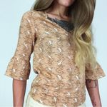 Pins and Needles Printed Bohemian Blouse | Size XS Orange Photo 2