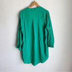 ZARA Blouse Dress Green Sz Medium Photo 2