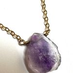 Luna Norte Raw amethyst gold plated pendant necklace Purple Photo 6