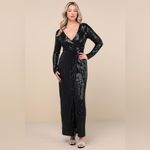 Lulus LULU’S Love Lasts Forever Black Sequin Long Sleeve Maxi Dress Photo 2
