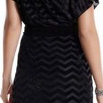 White House | Black Market WHBM Black Velvet Chevron Blouson Dress Size XS Photo 1