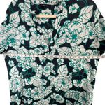 Lands End Tunic Dress Womens L Green Floral Split Kawaii Beach Swim Cover Up Size L Photo 3