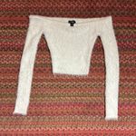 Hera Collection WHITE FUZZY TEDDY BEAR OFF THE SHOULDER LONG SLEEVE Photo 0