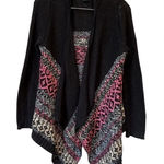 Finesse Knit Cardigan Black Pink Geometric Boho M Size M Photo 0