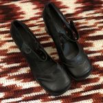 Highline Y2K 2000s Black leather Mary Jane chunky square toe Oxford Wingtip shoes heels pumps #gothic #grunge #preppy #gorpcore dark academia office siren core-Size 8  Photo 0