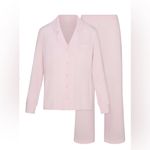 SKIMS  NWT Sleep Long Sleeve Soft Pajama Set Pink Bloom Size S Photo 2