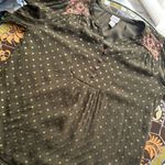 Chico's CHICO’s FLORAL EMBROIDERED OLIVE GREEN BOHEMIAN TOP SZ: Medium Photo 9