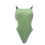 Xhilaration  | M | Women's Buckle Strap Scoop Back One Piece Swimsuit Cheeky Photo 1