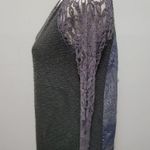 Anthropologie Anthro One September Rosanella gray lace pleated sweater size xs Photo 4