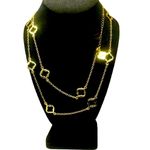FORNASH Quatrefoil Gold Tone Necklace with lobster claw clasp 42 inches long Photo 3