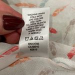 Maurice's Maurice’s White V-Neck Sheer Blouse Multicolor Feather Pattern Size XS Photo 11