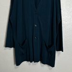 J. Jill Cotton Rayon Blend Button Down Pocket Sweater Cardigan, Size 4X Blue Photo 3