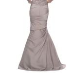 La Femme New! 29324 Satin Mermaid Gown with Off the Shoulder Lace Size 18 $498 Photo 5