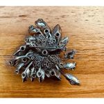 VTG Gorgeous Prong Brooch Smoky Gray Milk Color Stones & Clear Prong Set Brooch Photo 4