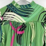 Anthropologie The Odells Kelly Green Peasant Blouse Geometric Print Size Small Photo 5