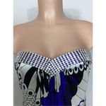 New. SKY blue diamond jeweled 100% silk mini dress. Normally $228 Photo 2