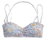 J.Crew  Scrunchie Sweetheart Bikini Top 3X NWT Afternoon Floral Cool Breeze Photo 2
