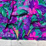 Maxine of Hollywood Vintage  One Piece Swimdress Purple Teal Floral Size 20W Belt Photo 2