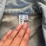 Flax +Field Light Blue Denim Jacket 2X Puff Sleeve. Photo 2