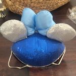 Disney  Mickey Minnie Mouse Ears Puffy Blue Sequins Ear Hat 60th Anniversary Photo 1