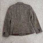 DKNY VTG  Wool Blend Brown Tweed Blazer Jacket leather button lined coat Photo 4