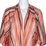 Sol & Mer Womens One Size Kimono Orange White Stripe Beach Summer Wrap Shawl Photo 4