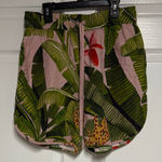 Farm Rio  Green and Pink Leaf Print Women's Shorts Photo 0