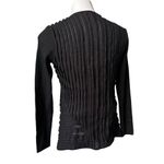 Eileen Fisher Felt Ladder Open Front Cardigan Textured Wool Blend Black Sz S Photo 9