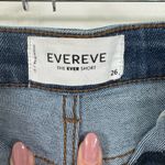 Evereve  Blue Jean Shorts with Distressed Frayed Hem 4” Inseam Photo 2