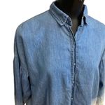 Davi & Dani Chambray Blue Gray Ombré Button Up Top Size Large Photo 1