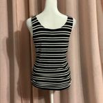 Chico's  Black and White Striped Tank Top Size 0 Small Photo 1