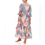 Boamar Zain Collage Leaves Cover Up Dress Size Medium Pink Photo 11