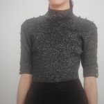 Elie Tahari  THE SAMANTHA METALLIC MOCK-NECK SWEATER SIZE M Photo 2