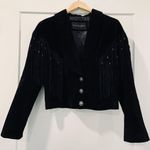 Vintage Saguaro Black Genuine Leather Fringe Western Jacket Photo 0
