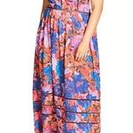 City Chic [] Blue Purple Abstract Floral Print Stained Glass Maxi Dress Sz 20 / L Photo 0