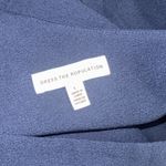 Dress the Population NWOT AMY crepe one shoulder maxi slit navy gown sz L Photo 5