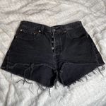 Levi's  Black 501 Button Fly Cutoff High Waist Jean Shorts 30 Photo 1