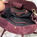 Elegant Burgundy Suede Handbag Brown Photo 5