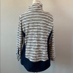 Ruby Rd Textured Striped Quarter Zip Blue Size Medium Photo 2